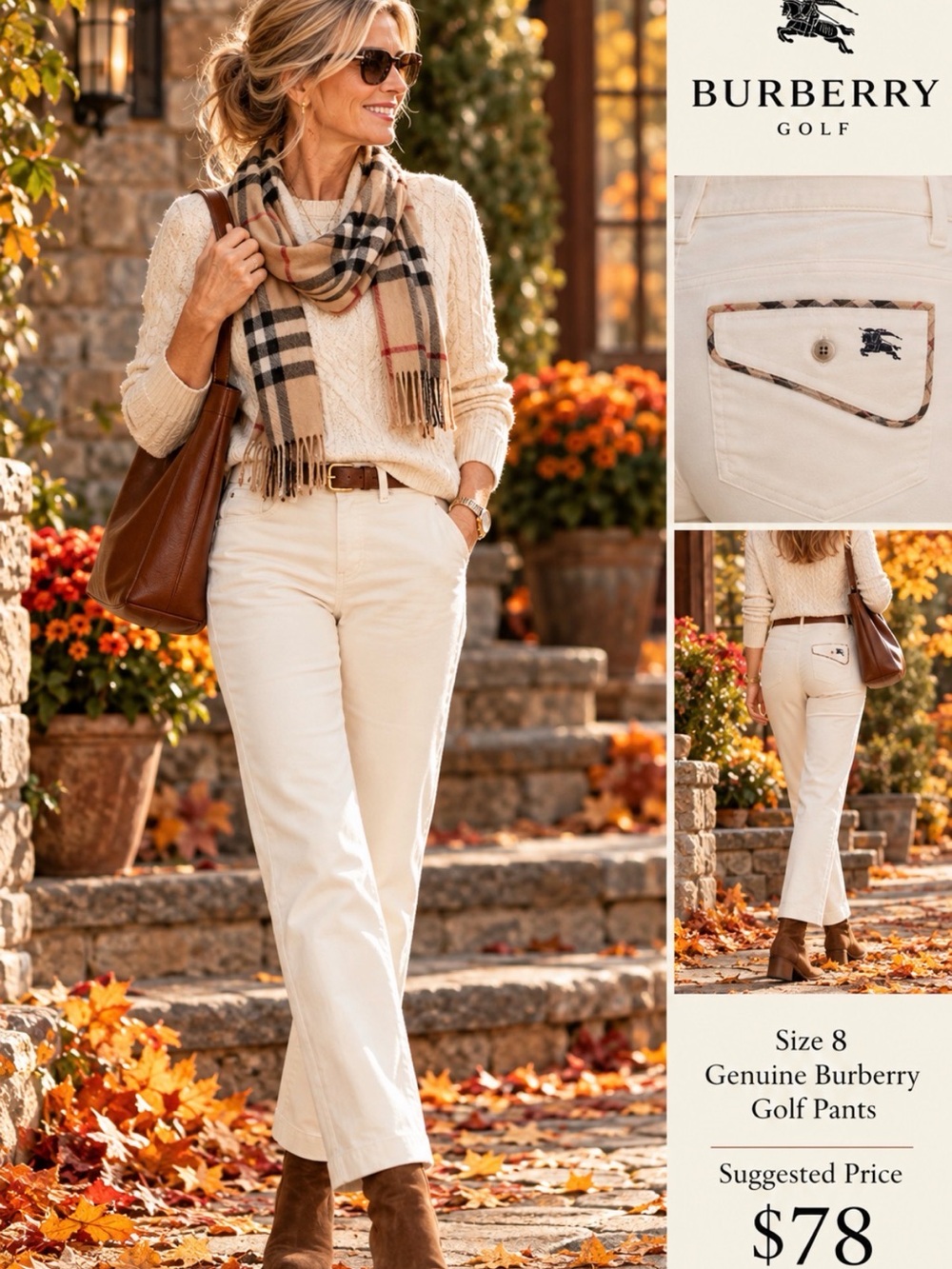 Burberry Winter-white Straight-Leg pant